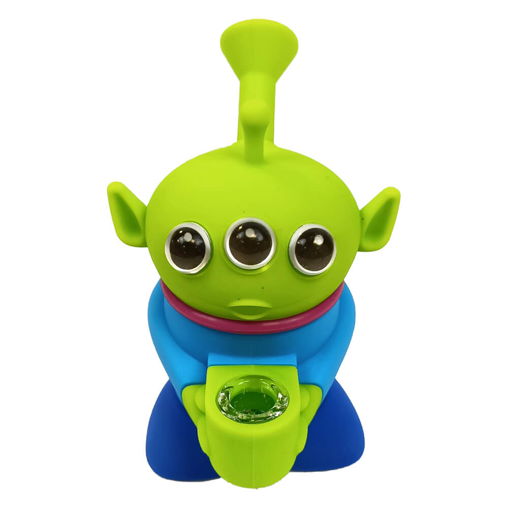 Three Eyed Alien Silicone Bong with Removable Pieces 14cm