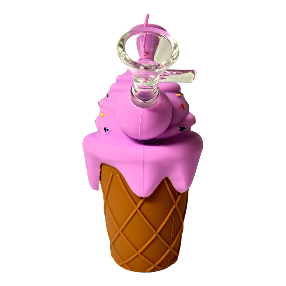 Ice Cream Cone Silicone Pipe Purple 14cm
