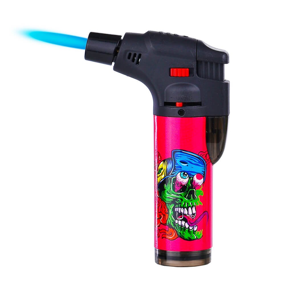Prof Crazy Skulls Windproof Blue Flame Lighters (12pcs/display)