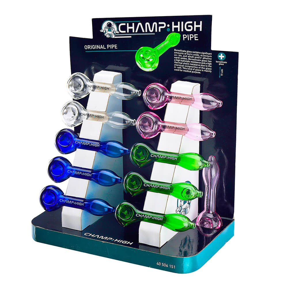 Champ High Glass Pipes with Counter Display (12pcs/display)