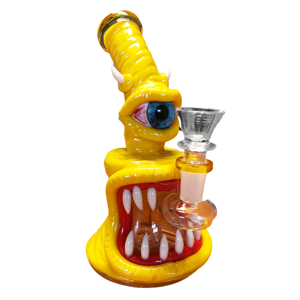 Monster Glass-Clay Bong 16cm Yellow