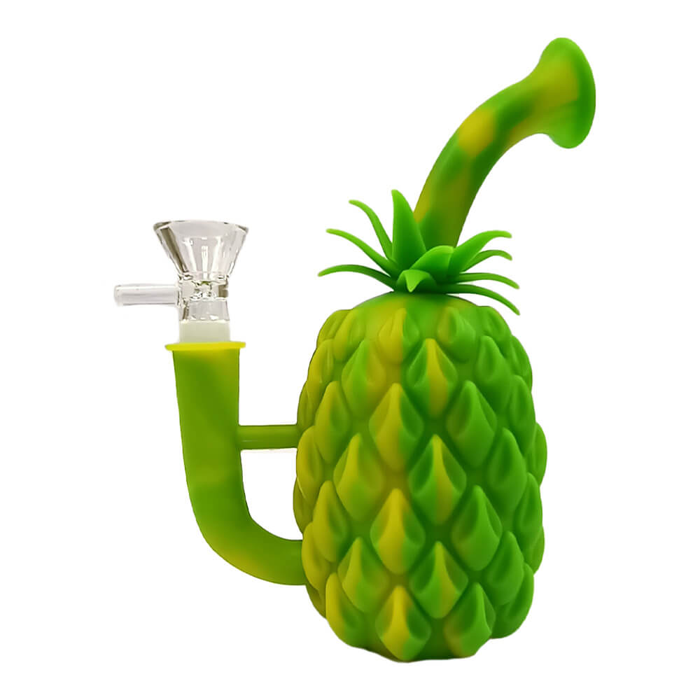 Pineapple Silicone Bong with Metal Spoon and Removable Pieces 18cm