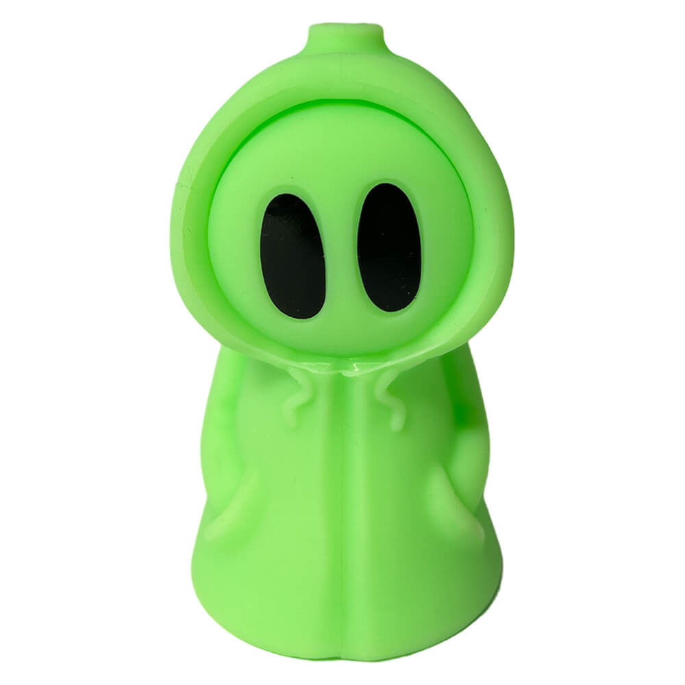 Green Death Silicone Pipe with Metal Spoon and Dab Container 11cm