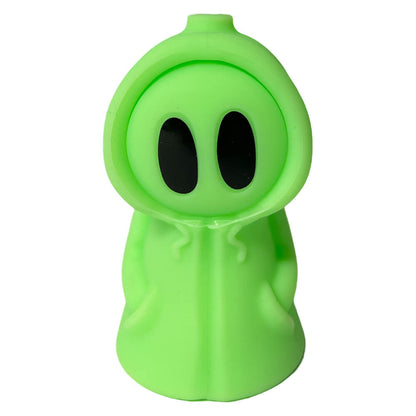 Green Death Silicone Pipe with Metal Spoon and Dab Container 11cm