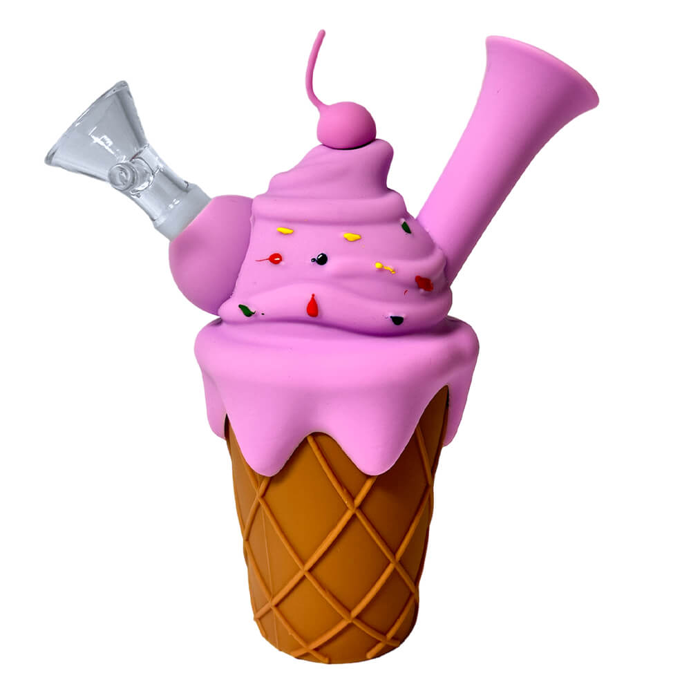 Ice Cream Cone Silicone Pipe Purple 14cm
