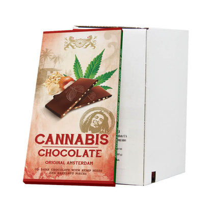 Cannabis 70% dark hempseeds and hazelnuts chocolate THC free (15pcs/display)