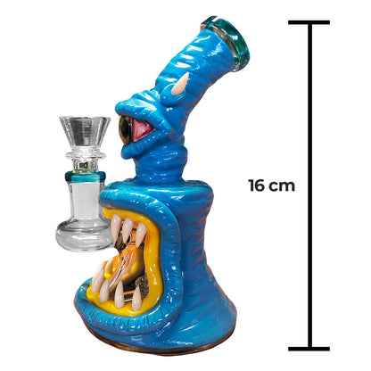 Monster Glass-Clay Bong 16cm Blue