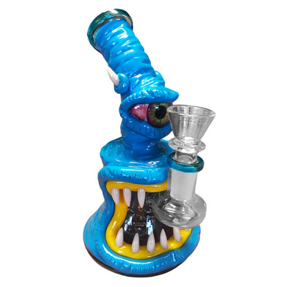 Monster Glass-Clay Bong 16cm Blue