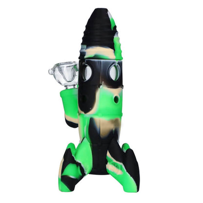 Silicone Rocket Bong Green with Glowing LED Lights 20cm