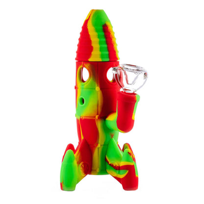 Silicone Rocket Bong Rasta with Glowing LED Lights 20cm